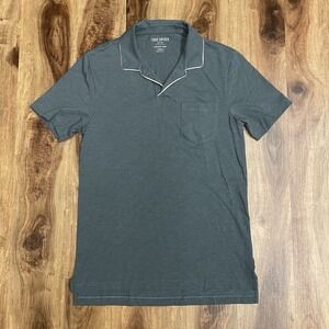 Todd Snyder Polo Shirt Mens XS Gray Homespun Jersey Chest Pocket Made USA